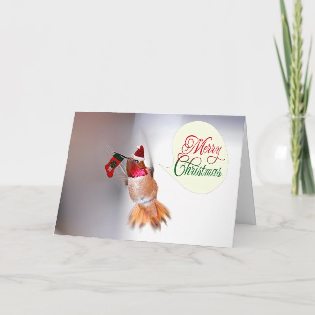 Frohe Weihnachten Hummingbird mit Weihnachten Stru (Vorderseite)