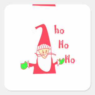 Frohe Weihnachten Humorvoller Santa-Maus Einzigart Quadratischer Aufkleber