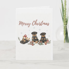 Frohe Weihnachten Hunde Karte Drei Weihnachtshund