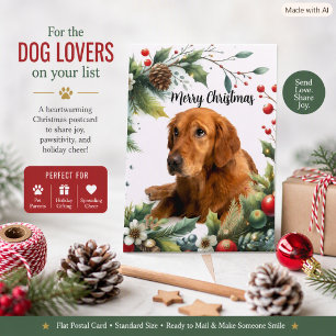 Frohe Weihnachten Hundeliebhaber Golden Retriever Postkarte