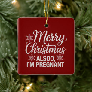 Frohe Weihnachten, ich bin auch schwanger Babyankü Keramikornament