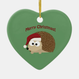Frohe Weihnachten! Igel Keramik Ornament