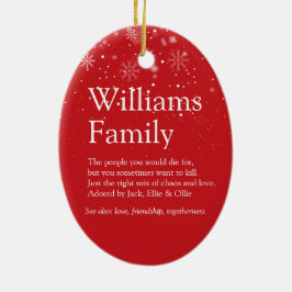 Frohe Weihnachten Ihre Familie Definition Schneefl Keramik Ornament