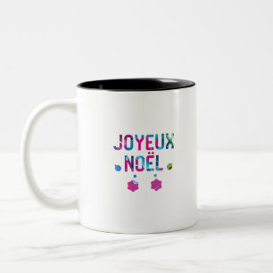 Frohe Weihnachten im französischen Joyeux-Weihnac Zweifarbige Tasse