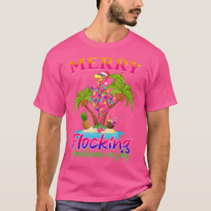 Frohe Weihnachten im Juli Flamingo Santa Xm T-Shirt