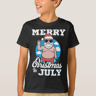 Frohe Weihnachten im Juli Lustiger Santa T-Shirt