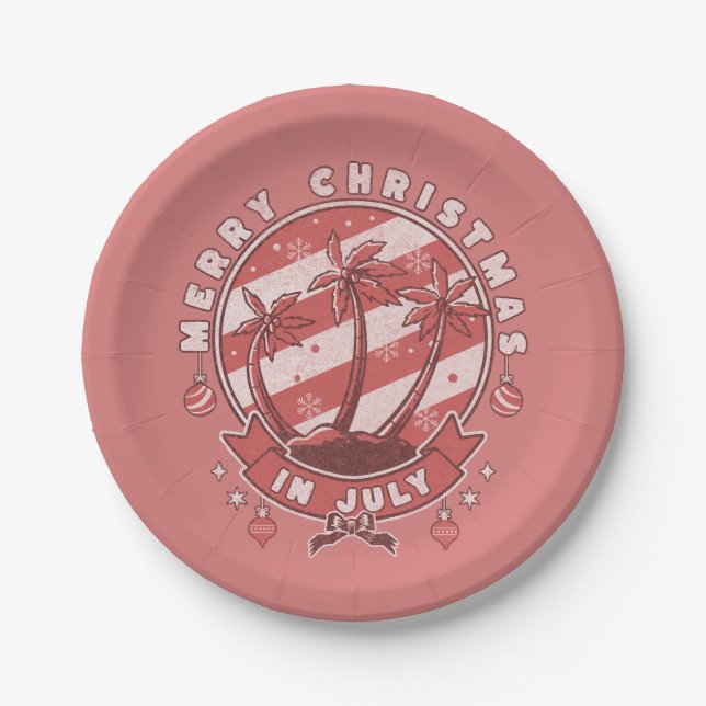 Frohe Weihnachten im Juli Pappteller (Vorderseite)