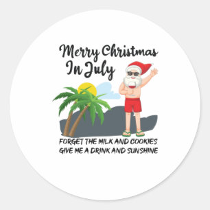 Frohe Weihnachten im Juli Runder Aufkleber