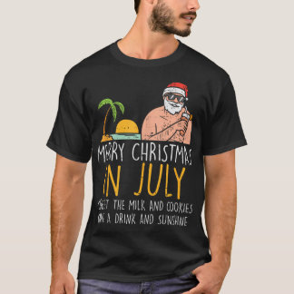 Frohe Weihnachten im Juli Santa Beach Cocktail Som T-Shirt
