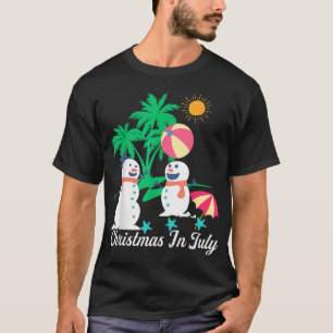 Frohe Weihnachten im Juli Snowman Tjirts Dekoratio T-Shirt