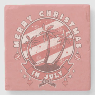 Frohe Weihnachten im Juli Steinuntersetzer