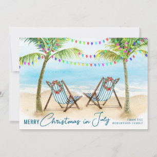Frohe Weihnachten im Juli Tropische Strandpalmen