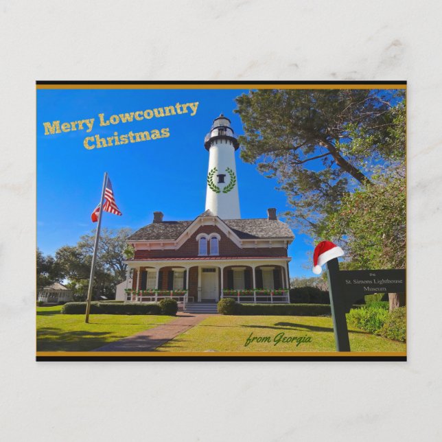 Frohe Weihnachten im Lowland aus Küstenstadt Georg Postkarte (Vorderseite)