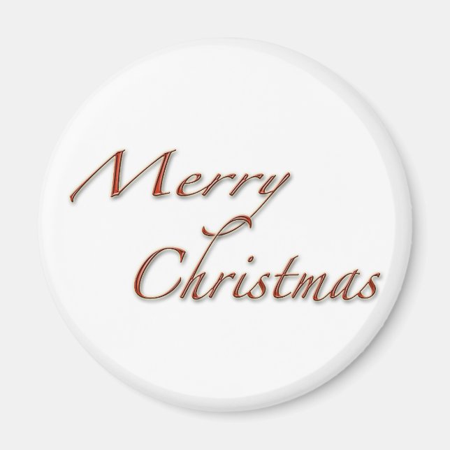 Frohe Weihnachten im roten Text Magnet (Vorne)