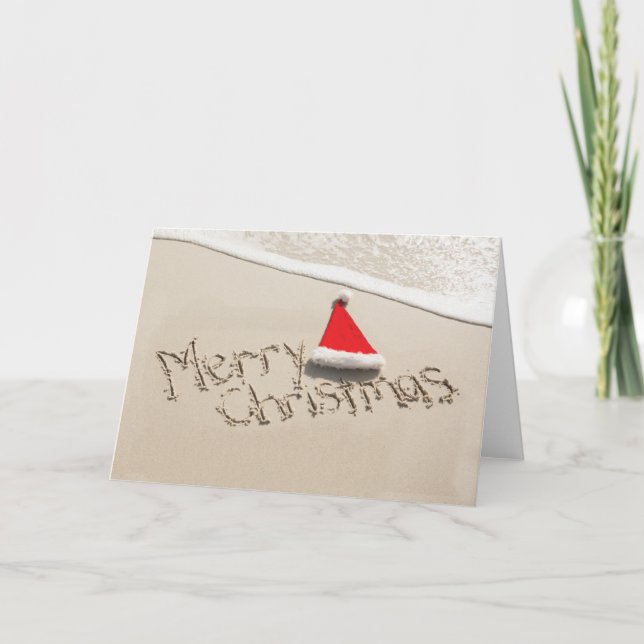 Frohe Weihnachten im Sand Karte (Vorderseite)