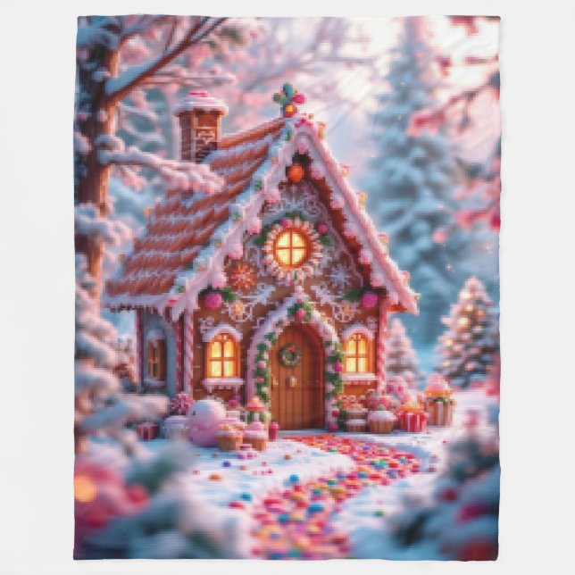 Frohe Weihnachten im Winter  Fleecedecke (Vorderseite)