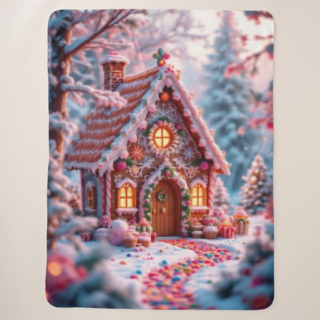 Frohe Weihnachten im Winter  Sherpadecke (Vorderseite)