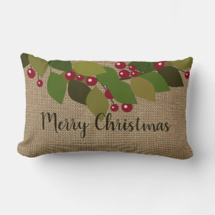 Frohe Weihnachten! Imitate Burlap Rustikal Lendenkissen