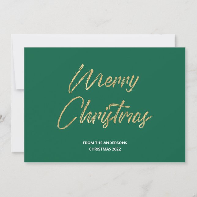 Frohe Weihnachten Imitate Gold Foil und Grün (Vorderseite)