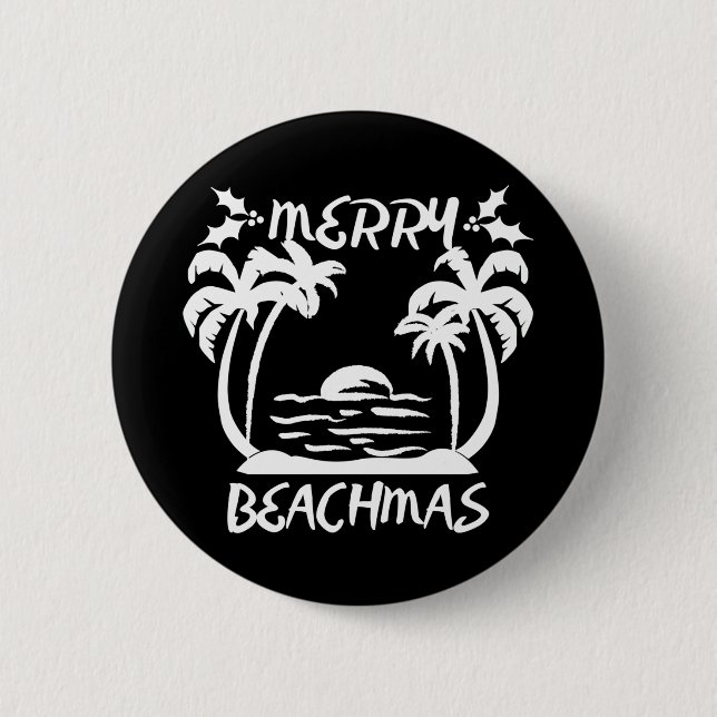 Frohe Weihnachten in Beachmas im Juli Button (Vorderseite)