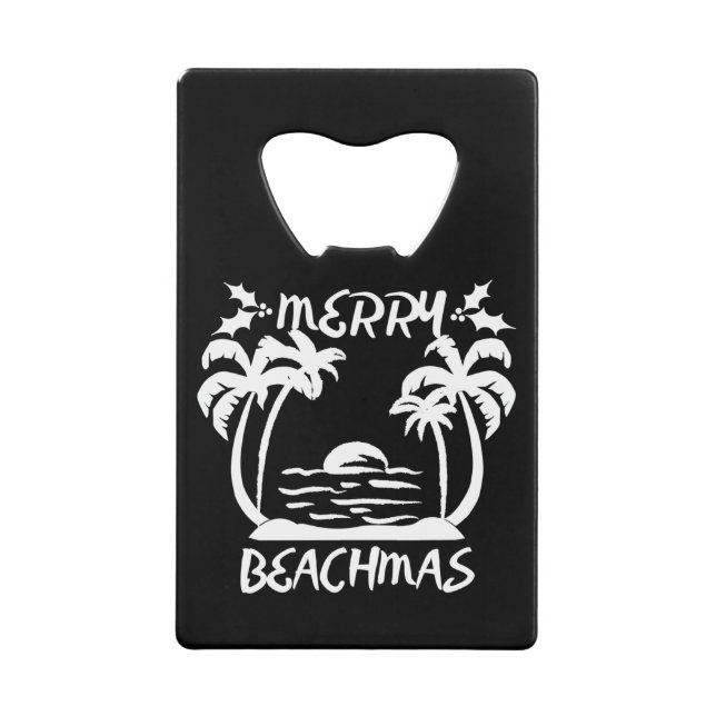 Frohe Weihnachten in Beachmas im Juli Geldbeutel Flaschenöffner (Vorderseite)