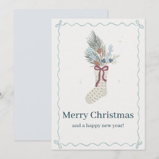 Frohe Weihnachten in Blau und Creme