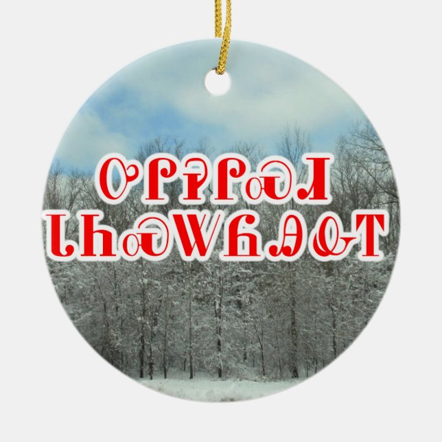 Frohe Weihnachten in Cherokee Keramikornament (Vorne)