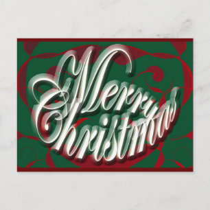 Frohe Weihnachten in der grünen Postkarte