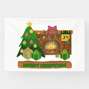 Frohe Weihnachten in der Nähe von Feuerfeuer Weihn Banner