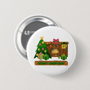 Frohe Weihnachten in der Nähe von Feuerfeuer Weihn Button