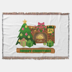 Frohe Weihnachten in der Nähe von Feuerfeuer Weihn Decke