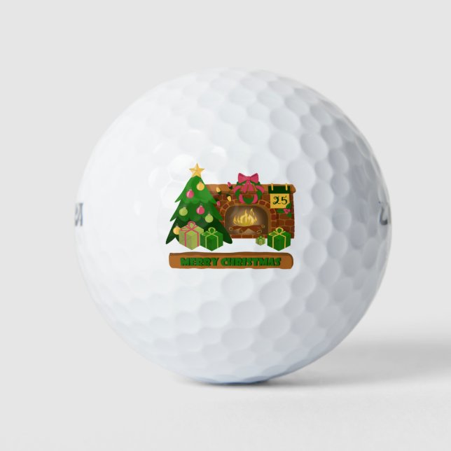 Frohe Weihnachten in der Nähe von Feuerfeuer Weihn Golfball (Vorderseite)