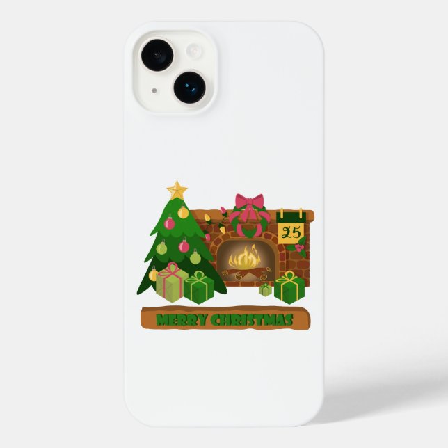 Frohe Weihnachten in der Nähe von Feuerfeuer Weihn iPhone 14 Plus Hülle (Rückseite)