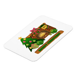 Frohe Weihnachten in der Nähe von Feuerfeuer Weihn Magnet