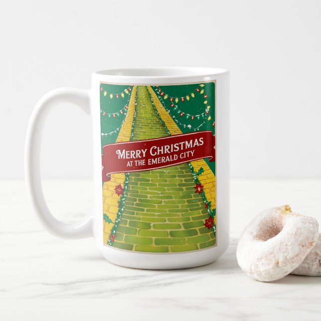Frohe Weihnachten in Emerald City Kaffeetasse (Mit Donut)