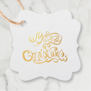 Frohe Weihnachten in Funky Text Geschenkanhänger