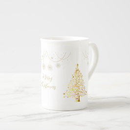 Frohe Weihnachten in Gold Prozellantasse
