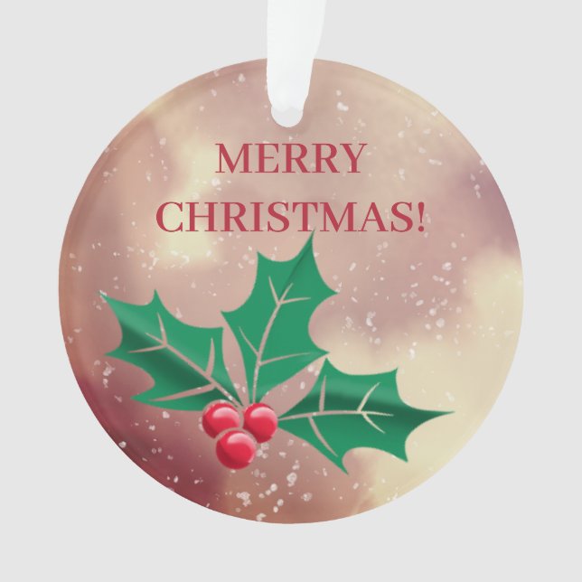 Frohe Weihnachten in grün und rot - heilig Ornament (Vorderseite)