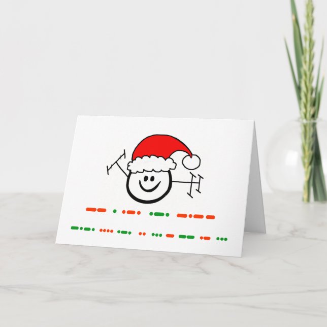 Frohe Weihnachten in Morse Code Happy Ham Card (Vorderseite)