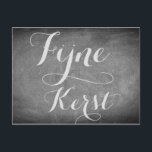 Frohe Weihnachten in niederländischer Chalkboard T<br><div class="desc">Frohe Weihnachtswünsche in niederländischer Sprache "Fijne Krest",  Handwriting Typografie Chalkboard Blackboard Schwarz-Weiß-Feiertage Weihnachtszeit Custom Happy Holidays Weihnachtskarte,  können Sie auch einfach den Namen und die Adresse des Empfängers hinzufügen,  wenn Sie es auf Zuhause hinzufügen möchten,  löschen Sie einfach den Text.</div>
