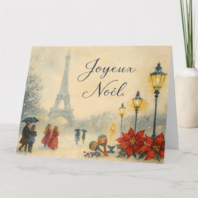 Frohe Weihnachten in Paris Karte (Vorderseite)