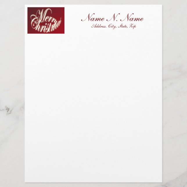 Frohe Weihnachten in Red Letterhead Briefbogen (Vorderseite)