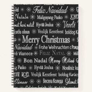 Frohe Weihnachten in verschiedenen Sprachen Notizbuch