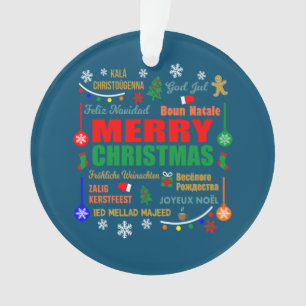 Frohe Weihnachten in verschiedenen Sprachen Weihna Ornament
