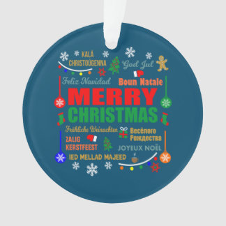 Frohe Weihnachten in verschiedenen Sprachen Weihna Ornament