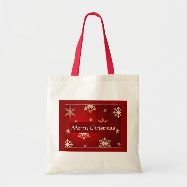 Frohe Weihnachten individuell anpassbar Tragetasche (Vorne)