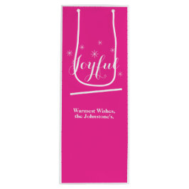 Frohe Weihnachten Individuelle Name Moderner Chic  Geschenktüte Für Weinflaschen
