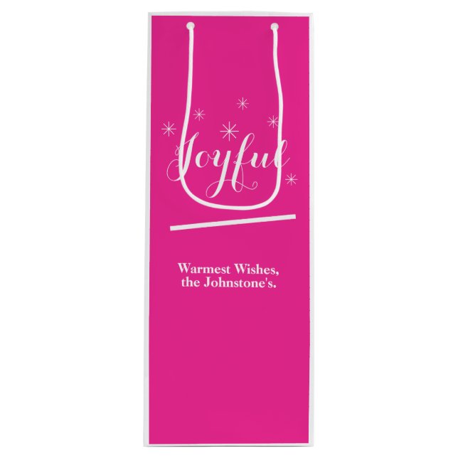 Frohe Weihnachten Individuelle Name Moderner Chic  Geschenktüte Für Weinflaschen (Vorderseite)