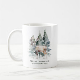 Frohe Weihnachten Individuelle Wasserfarbe Waldhir Kaffeetasse