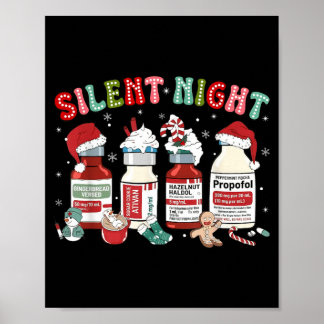 Frohe Weihnachten Intensivstation Krankenschwester Poster